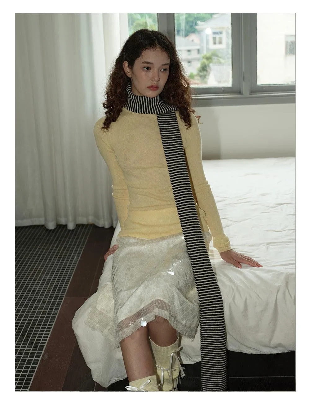 Ladies Classic Stripe Soft Knit Scarf YW4057