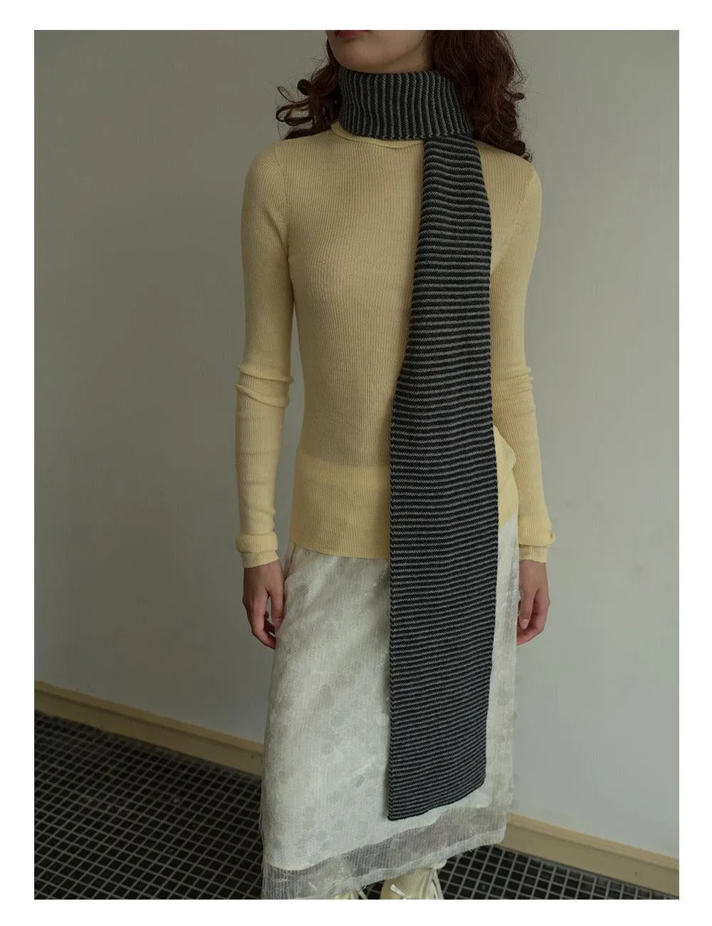 Ladies Classic Stripe Soft Knit Scarf YW4057