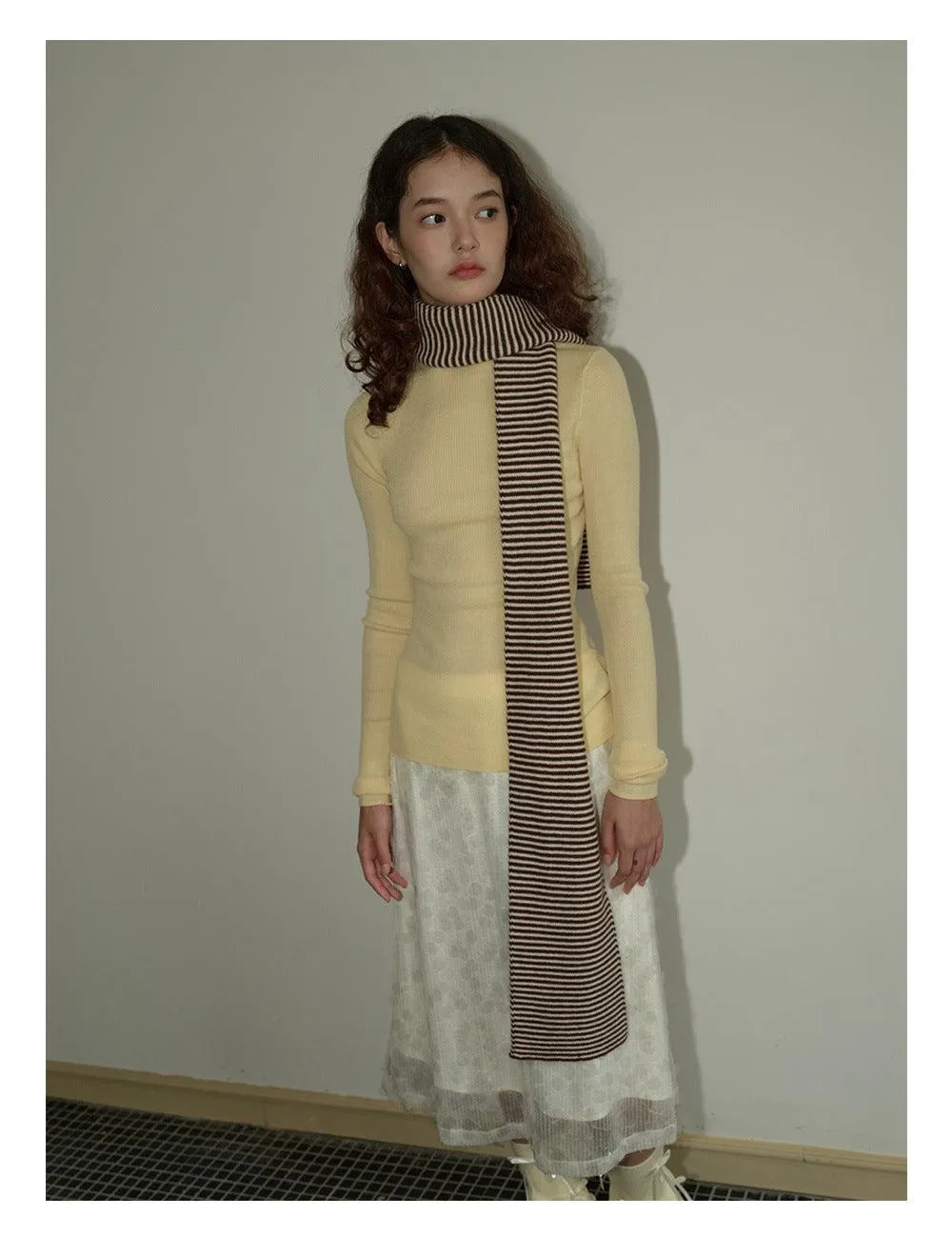 Ladies Classic Stripe Soft Knit Scarf YW4057