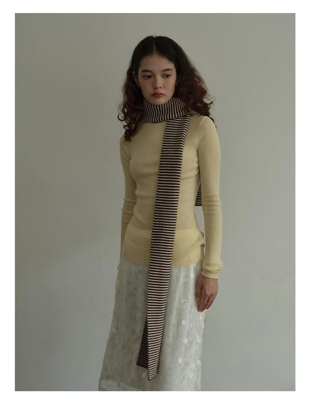 Ladies Classic Stripe Soft Knit Scarf YW4057