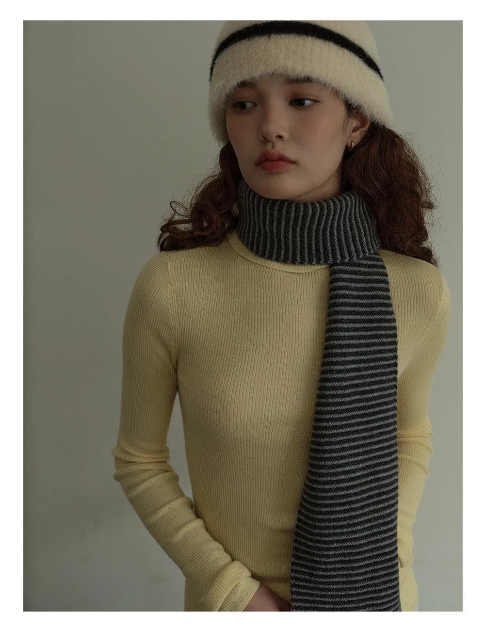Ladies Classic Stripe Soft Knit Scarf YW4057