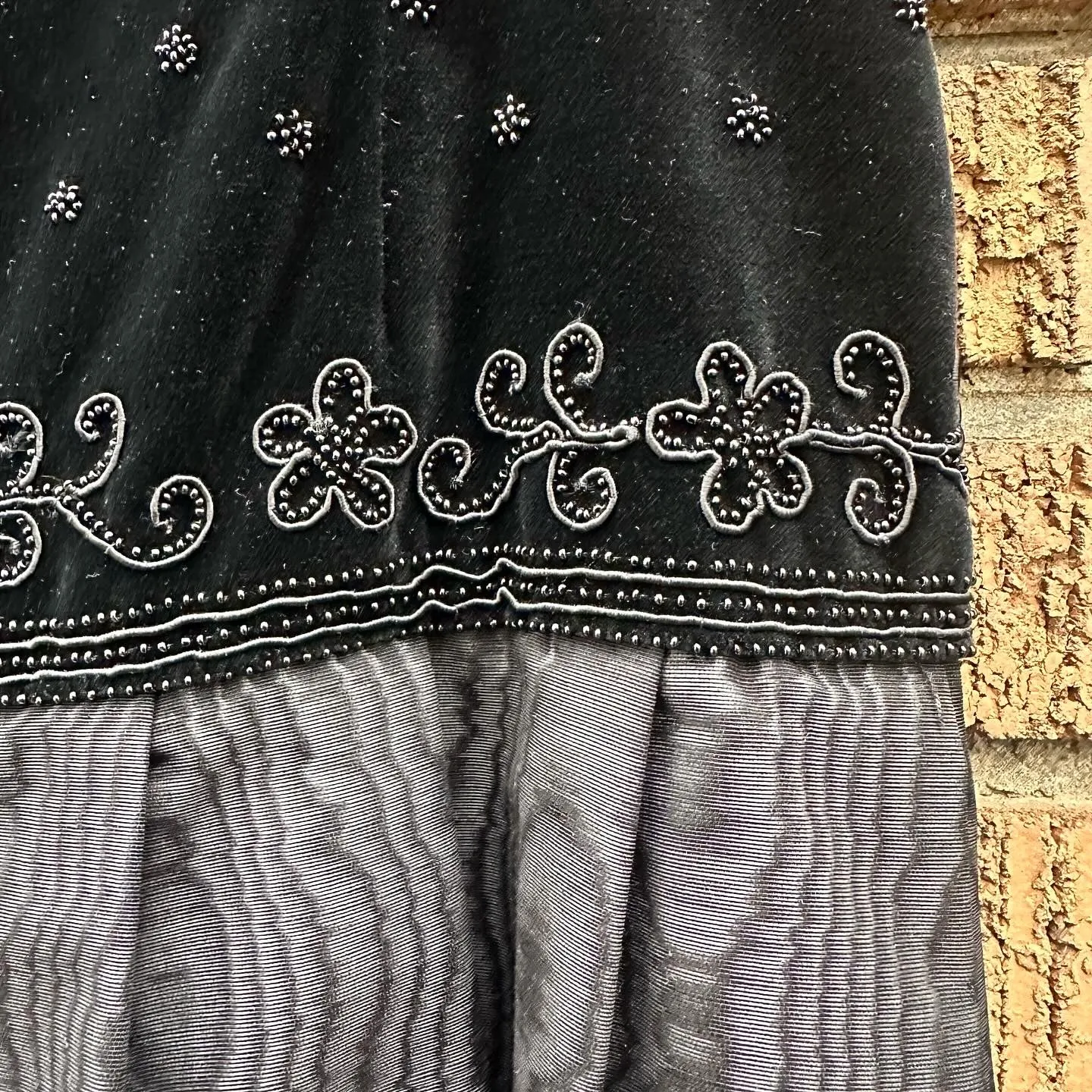 LANCETTI Roma Vintage 1970s Bead Embellished Velvet Dress & Jacket