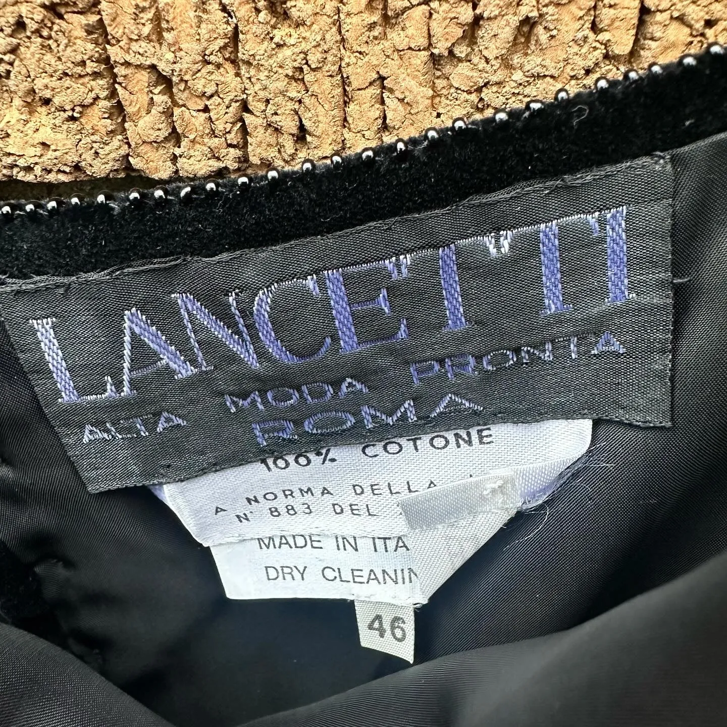 LANCETTI Roma Vintage 1970s Bead Embellished Velvet Dress & Jacket