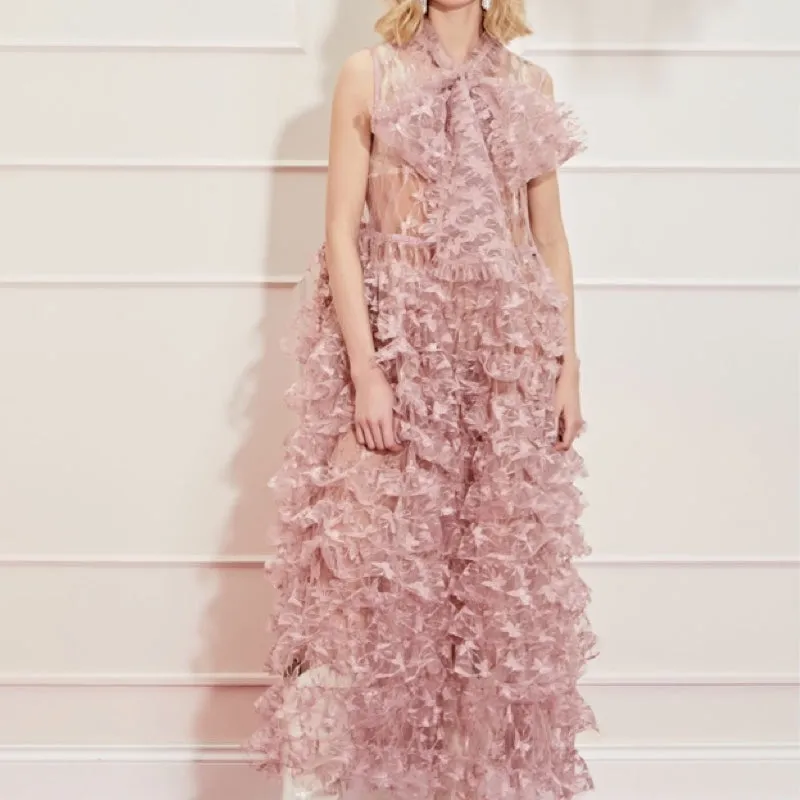 Like a Butterfly Ruffle Maxi Dress