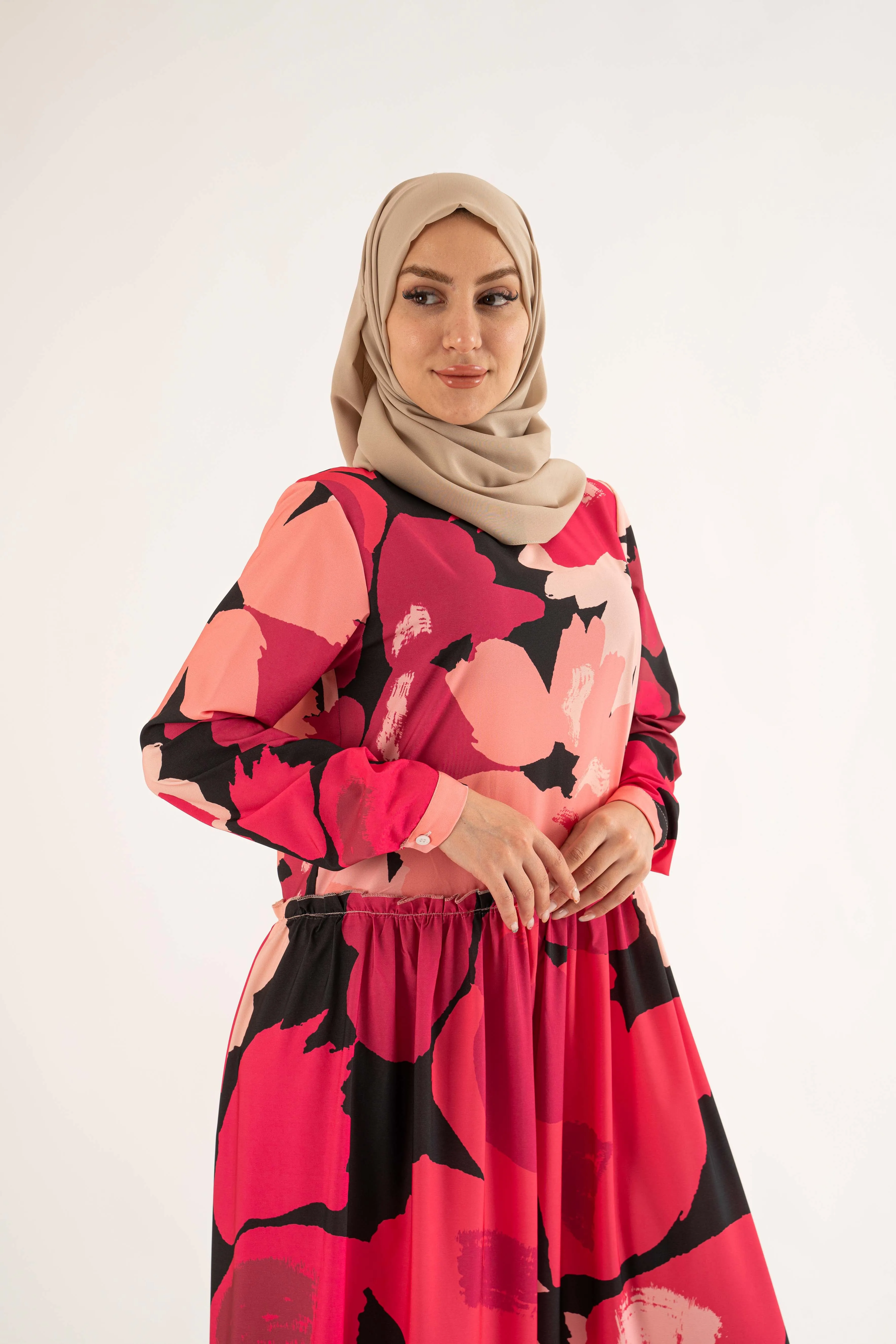 Melina Maxi Dress-Rosewood Pink
