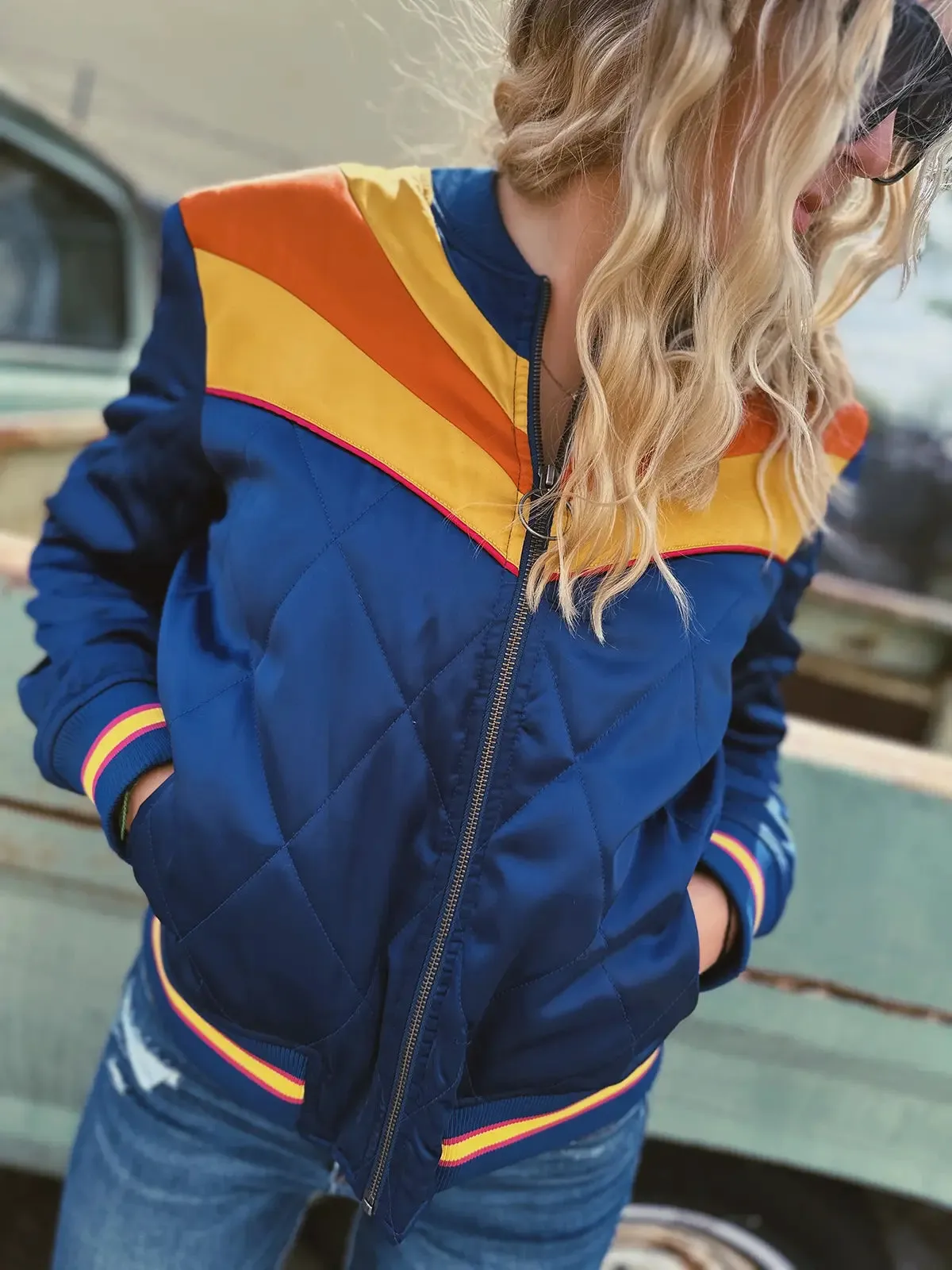 Navy Blue Rising Sun Jacket | Unisex Fashion Jacket