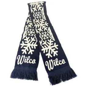 Navy Snowflake Knit Scarf