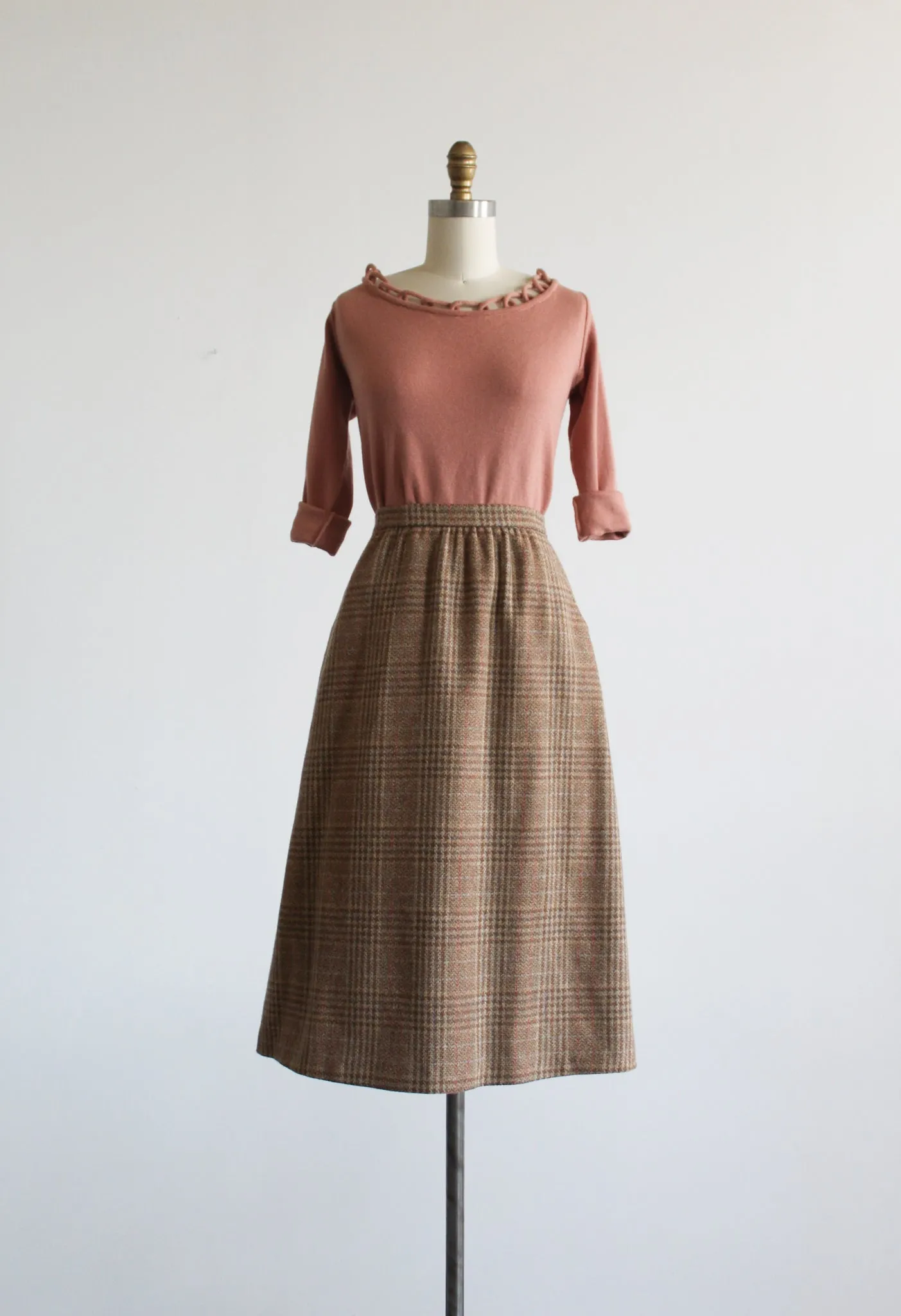 notting hill plaid wool skirt