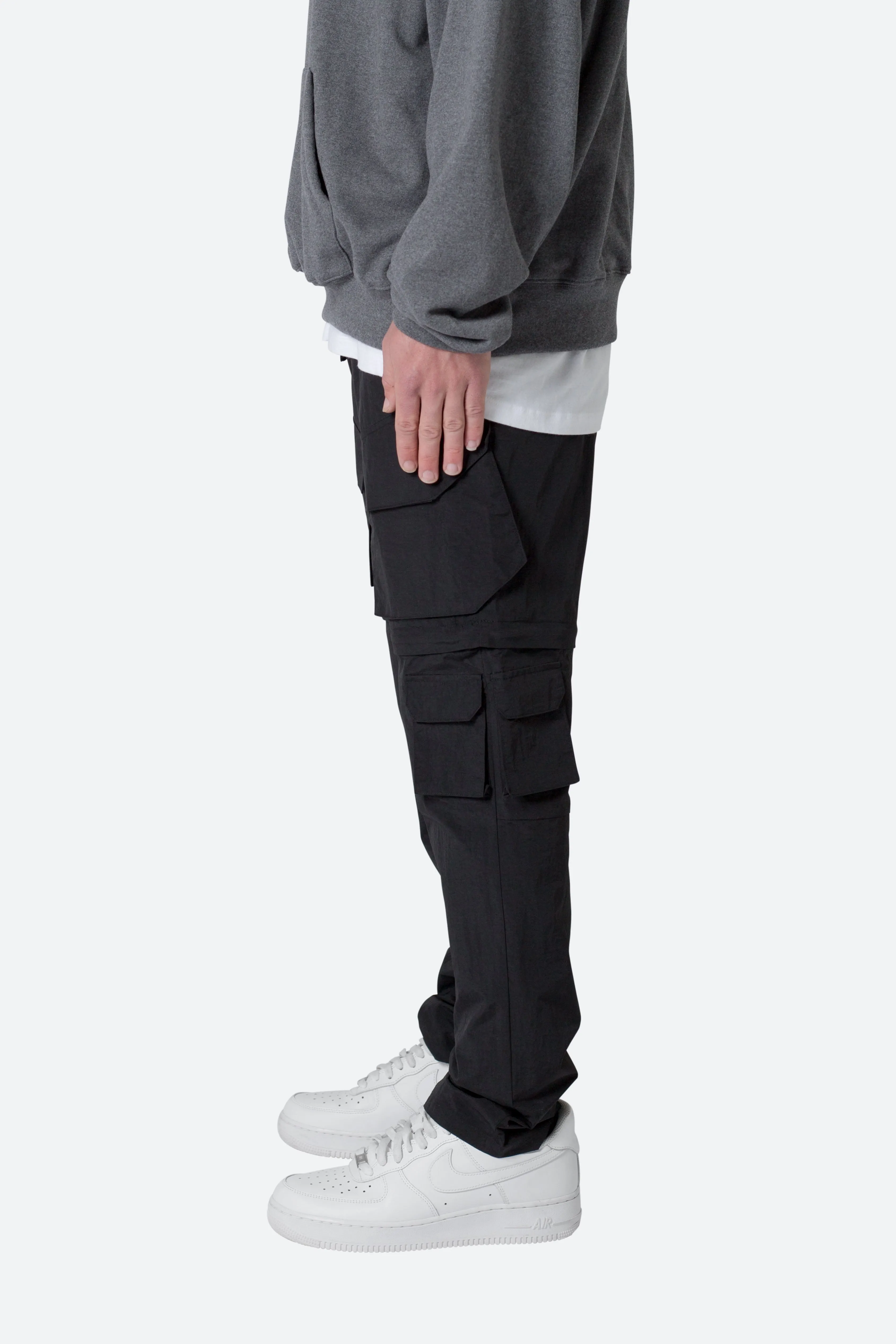 Nylon Cargo Traveler Pants - Black