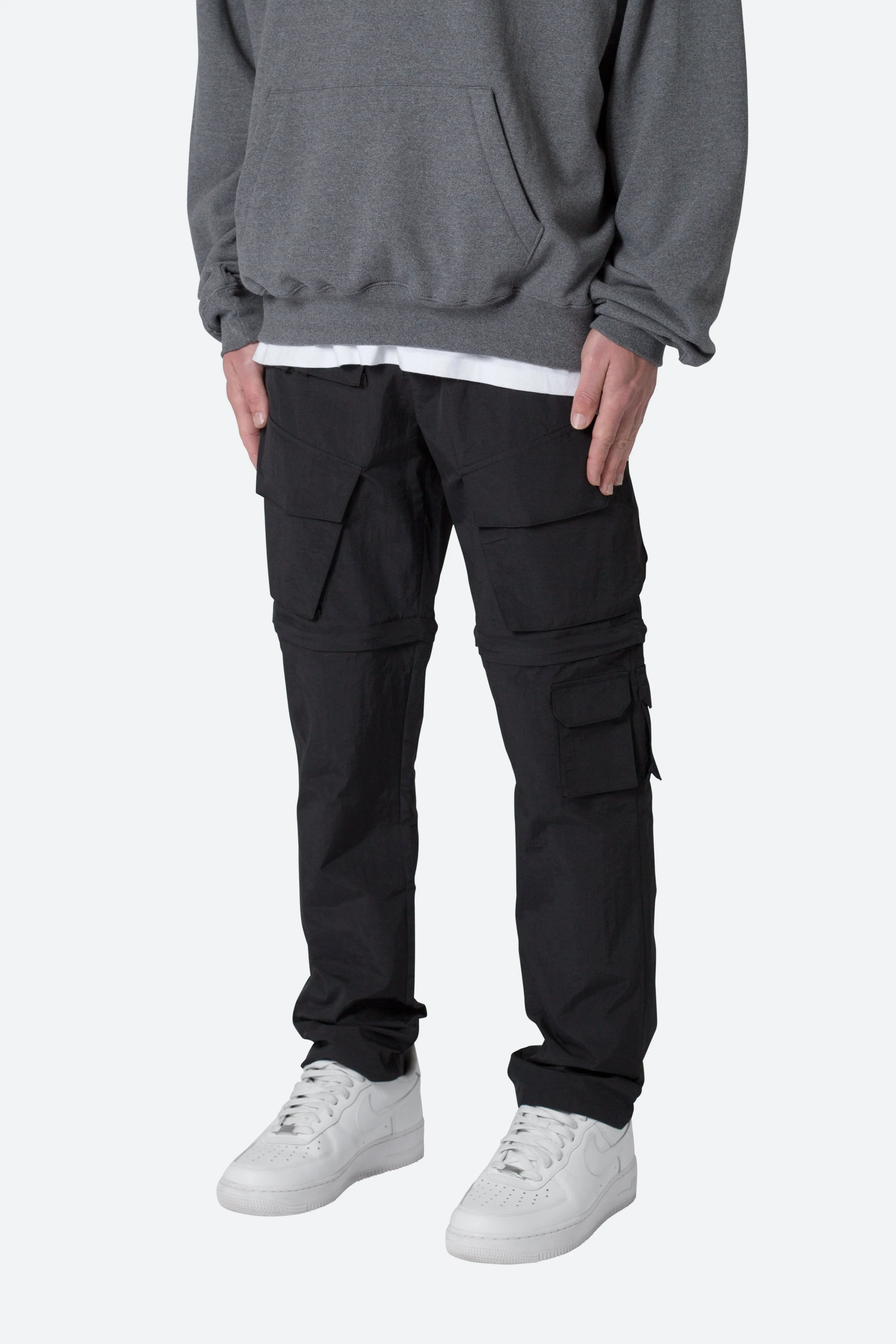 Nylon Cargo Traveler Pants - Black