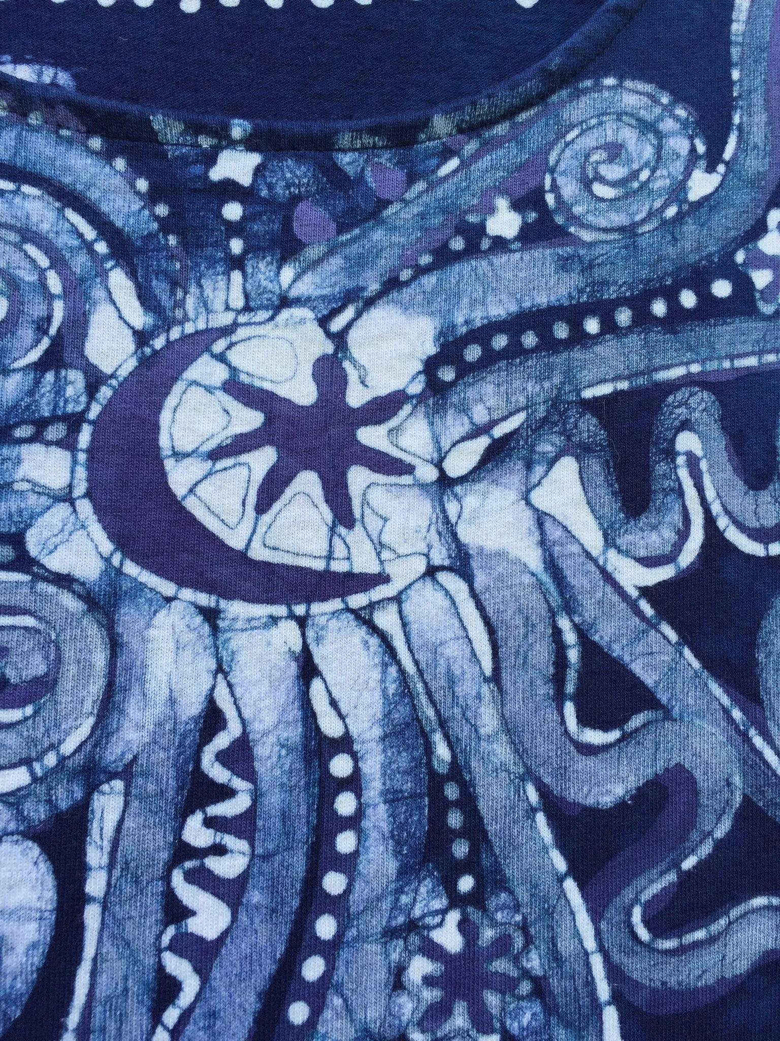 Periwinkle Moon Burst - Short Sleeve Batik Dress