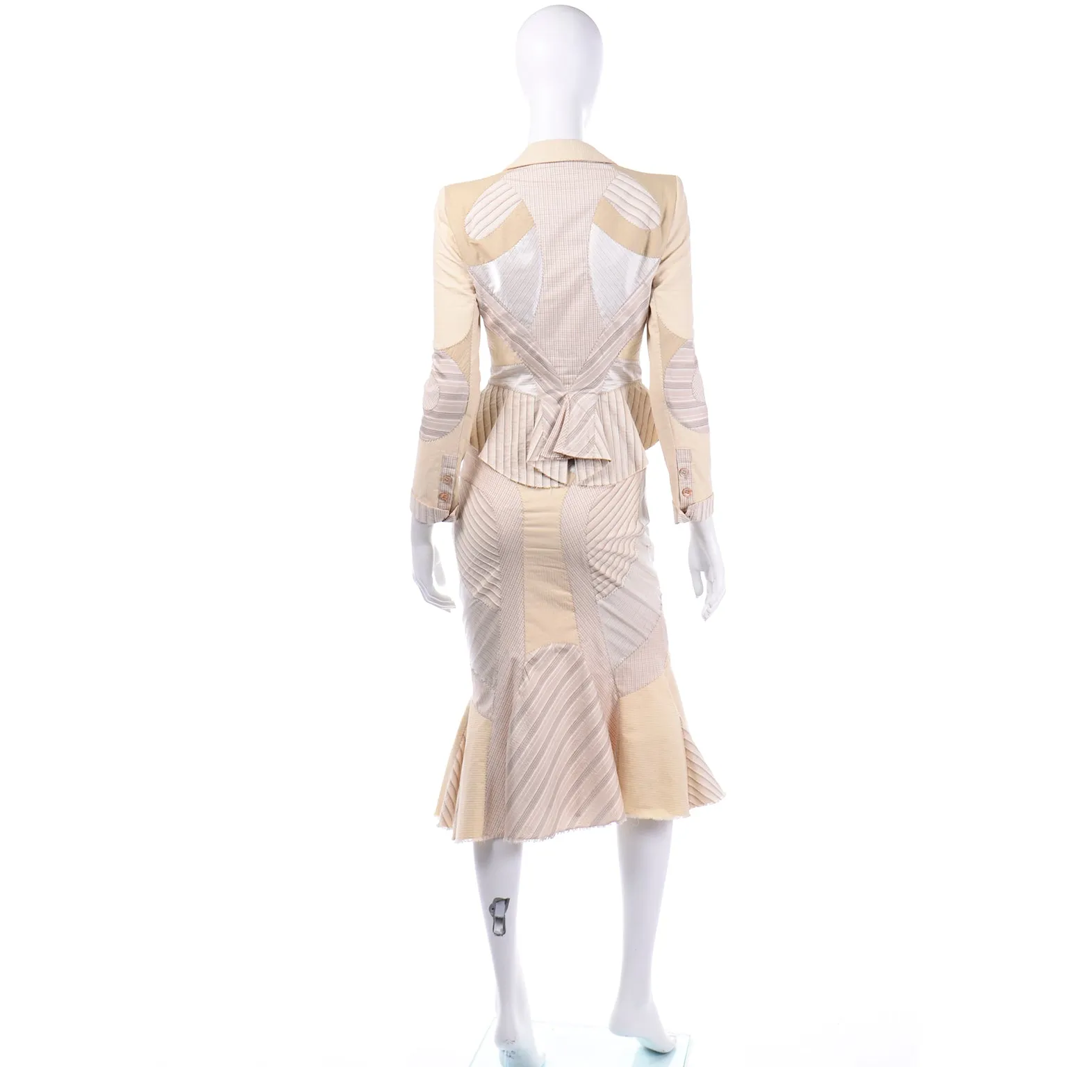 Rare Alexander McQueen Spring 2004 Deliverance 2pc Quilted Jacket & Skirt