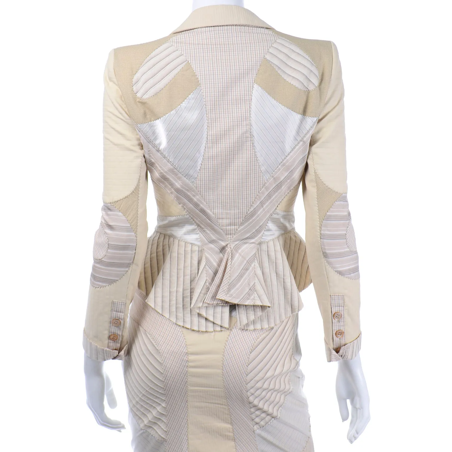 Rare Alexander McQueen Spring 2004 Deliverance 2pc Quilted Jacket & Skirt