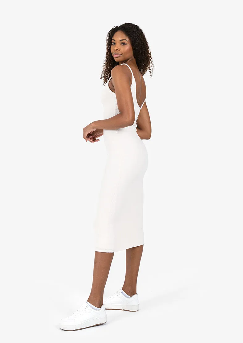 Rib Knit Lounge Dress Oatmeal