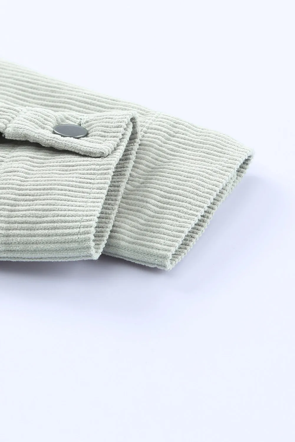 Sky Blue Raw Hem Flap Pockets Cropped Jacket
