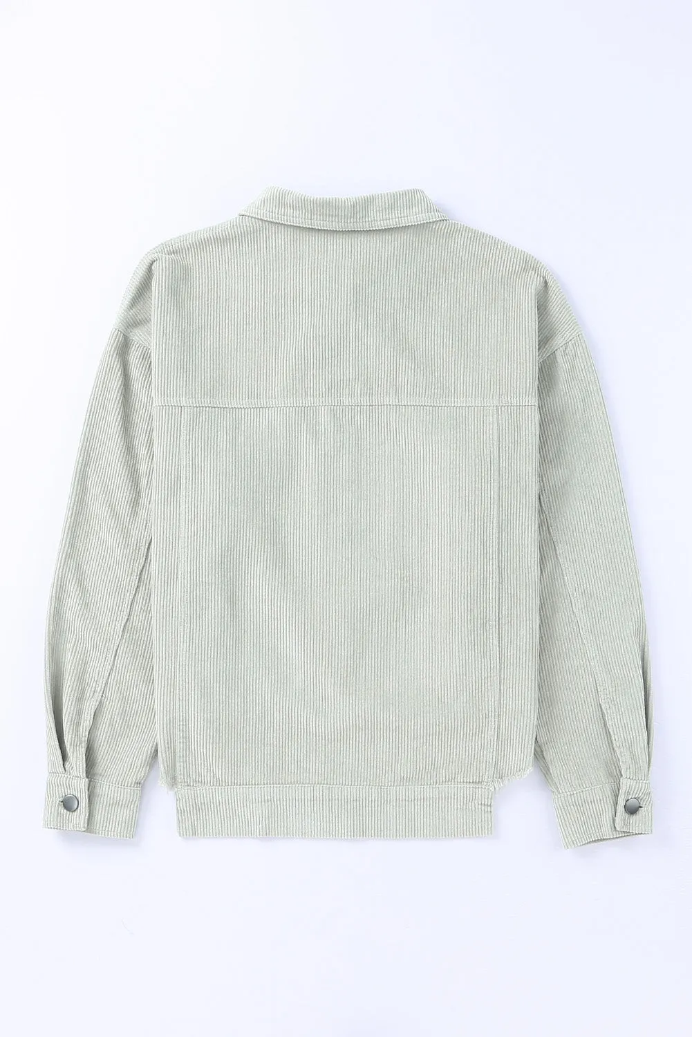 Sky Blue Raw Hem Flap Pockets Cropped Jacket