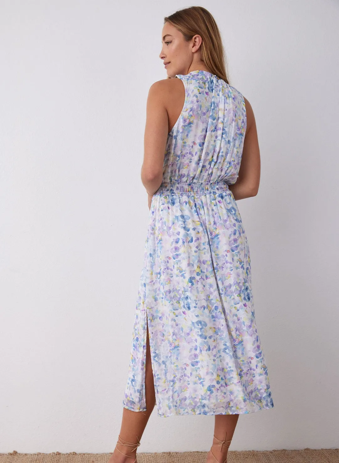 Sleeveless Smocked Waist Midi Dress