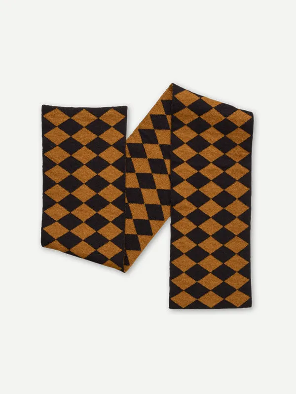 SMALL DIAMOND SCARF BLACK & PLASTER