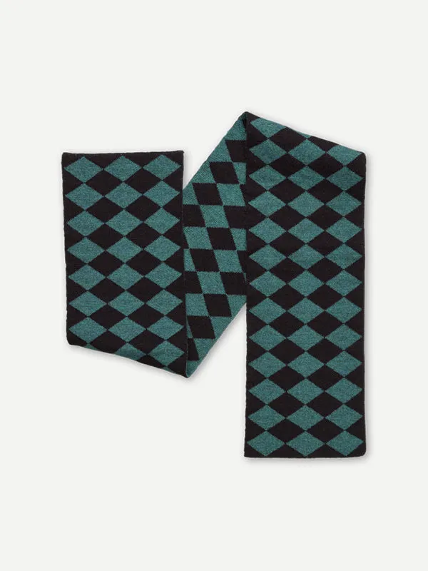SMALL DIAMOND SCARF BLACK & PLASTER