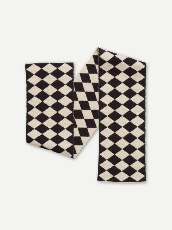 SMALL DIAMOND SCARF BLACK & PLASTER