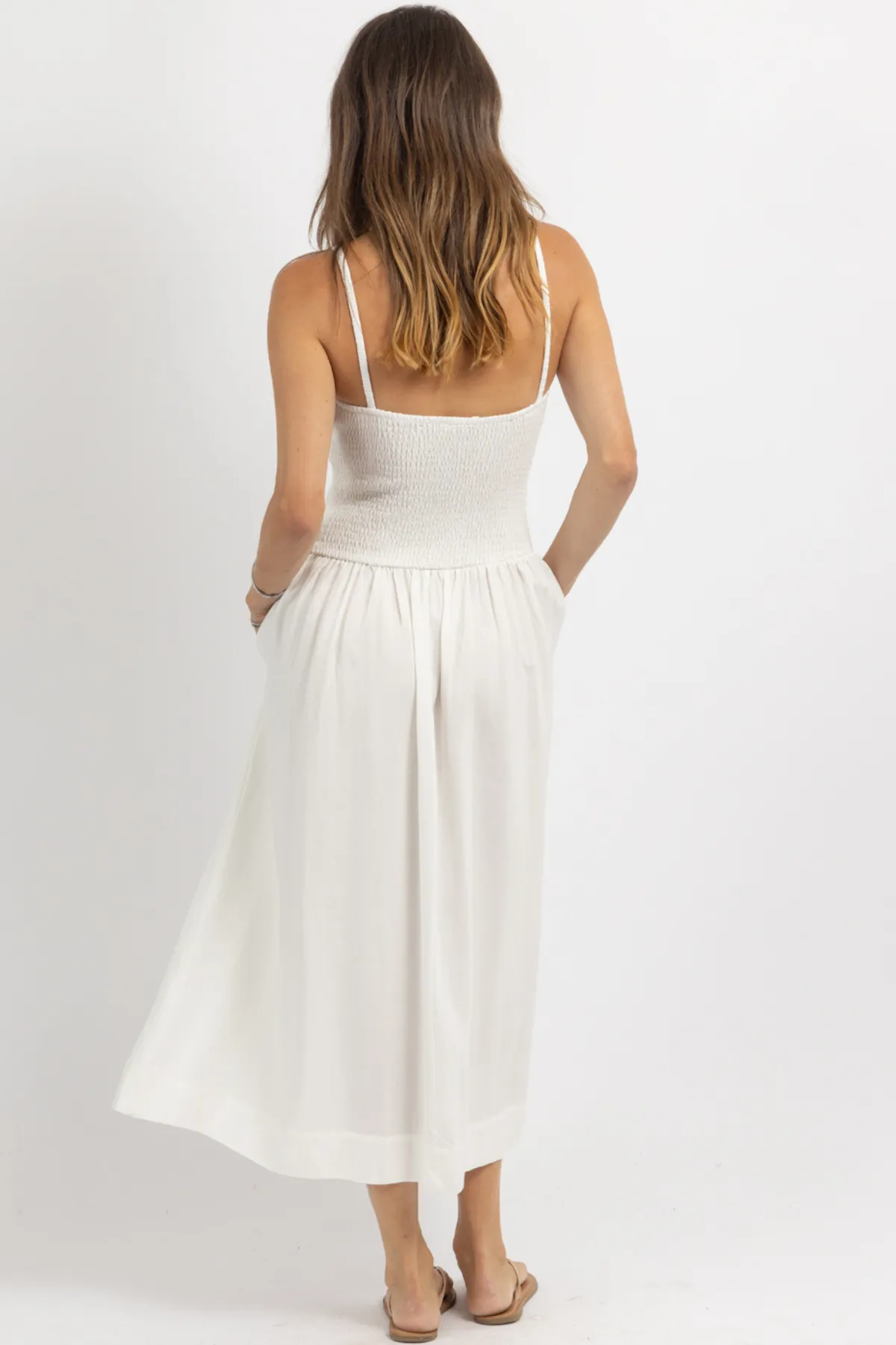SOLEIL WHITE SMOCK DRESS