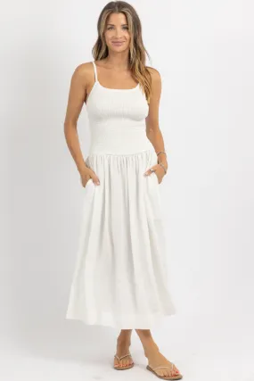 SOLEIL WHITE SMOCK DRESS
