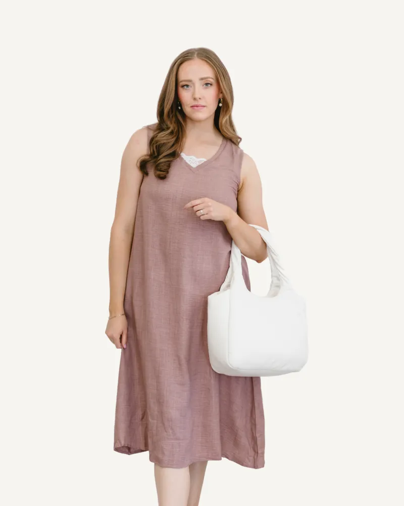 Solid V-Neck Maxi Dress