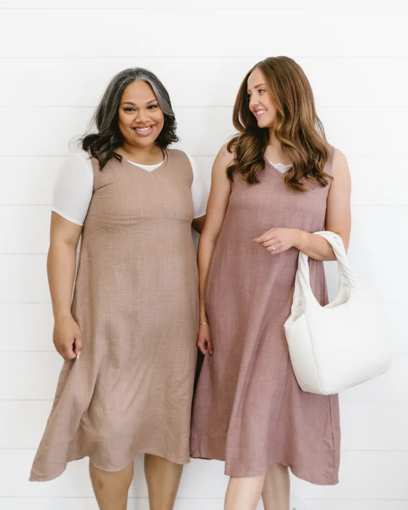 Solid V-Neck Maxi Dress