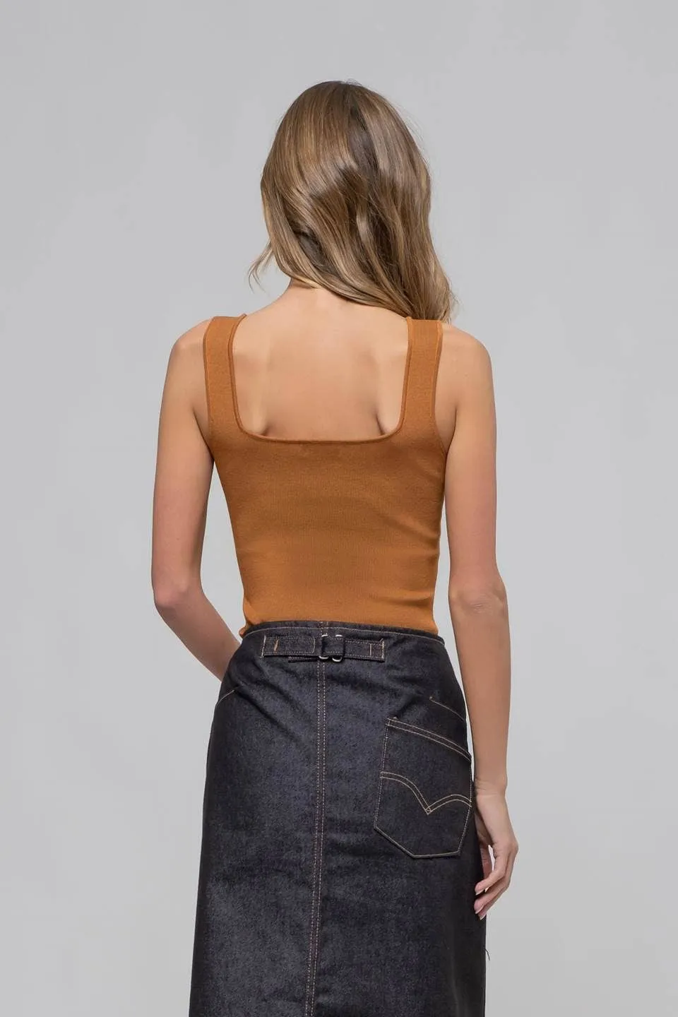SQUARE NECK SWEATER KNIT TANK