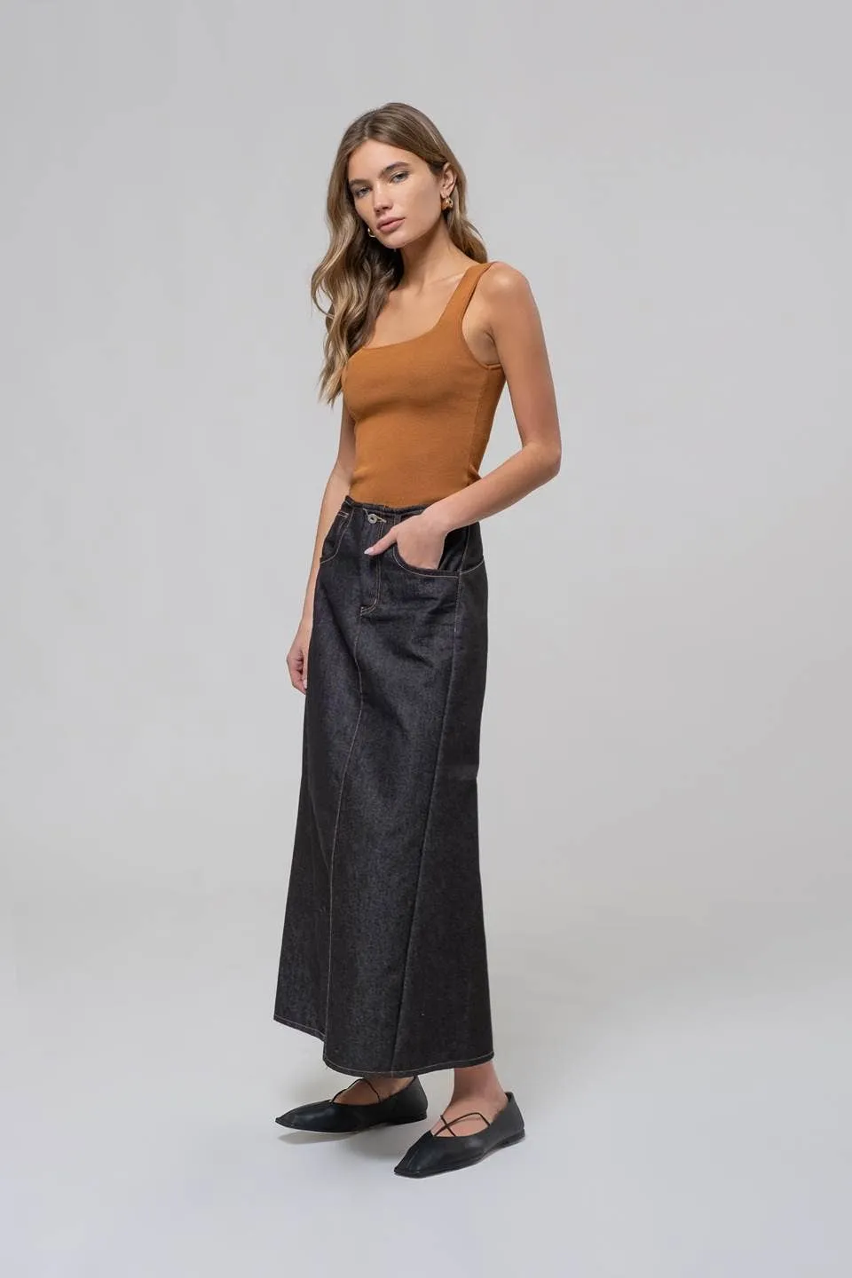 SQUARE NECK SWEATER KNIT TANK