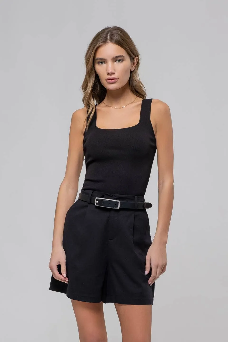 SQUARE NECK SWEATER KNIT TANK