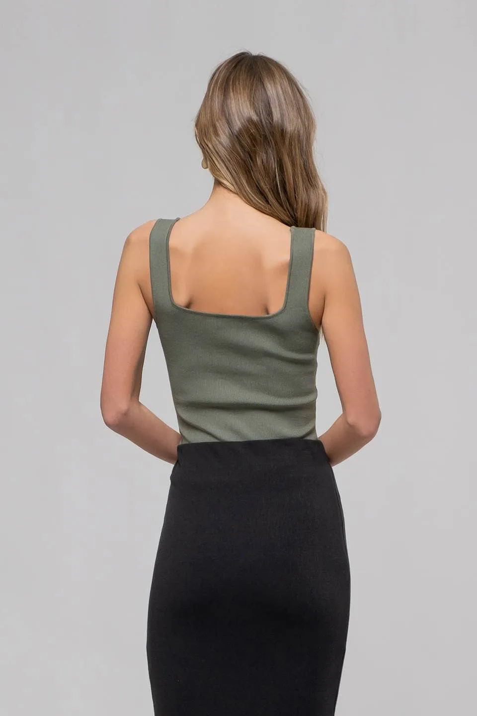 SQUARE NECK SWEATER KNIT TANK