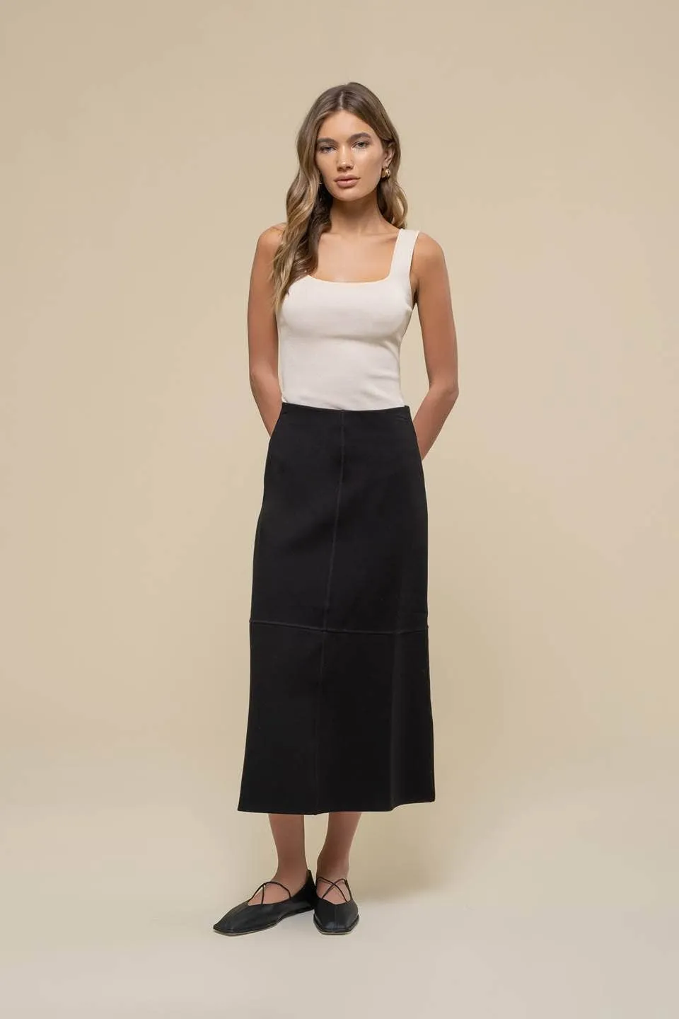 SQUARE NECK SWEATER KNIT TANK