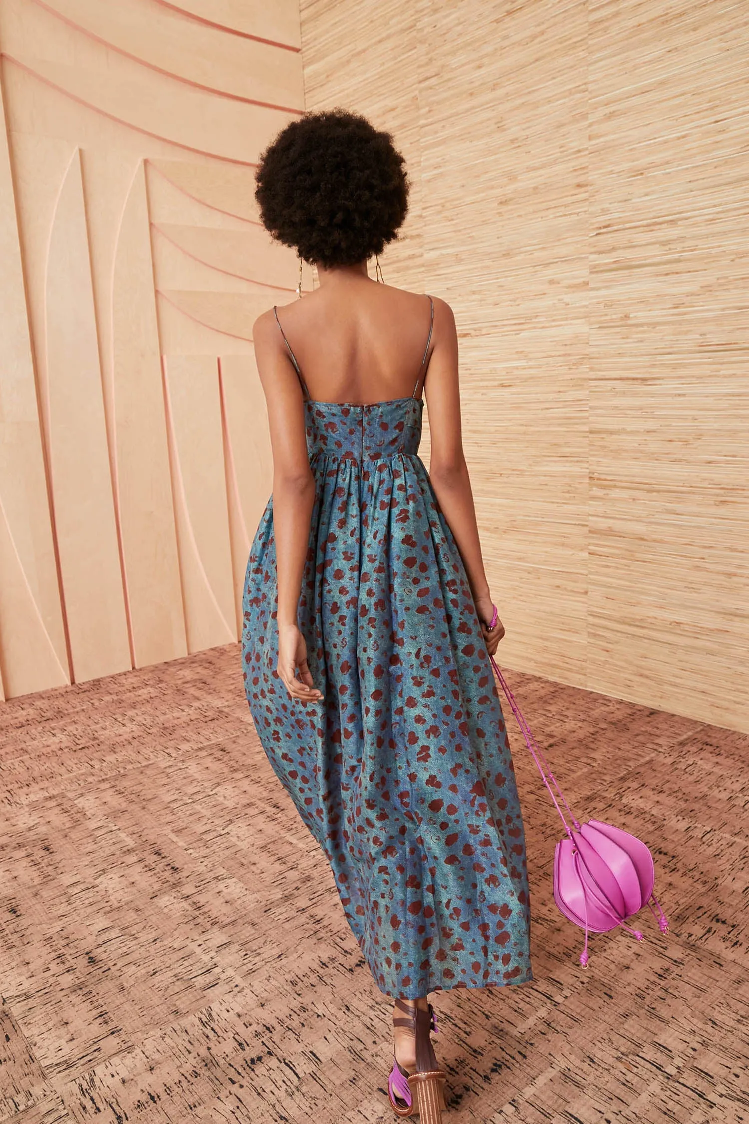 Ulla Johnson - Mariza Dress in Teal Handprint Dot