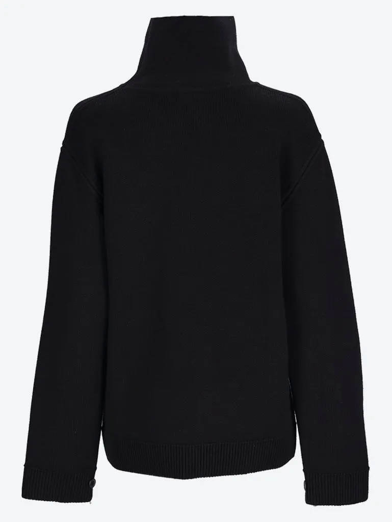 Zipped maxi mockneck sweater